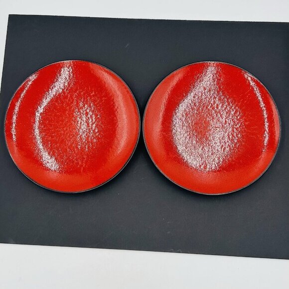 Target Home Red Black Solstice 9” Salad Plates Set of 2 - Picture 1 of 9